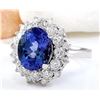 Image 2 : 5.31 CTW Natural Tanzanite 14K Solid White Gold Diamond Ring