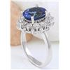 Image 4 : 5.31 CTW Natural Tanzanite 14K Solid White Gold Diamond Ring