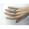 Image 4 : 4.20 CTW Natural Emerald And Diamond Ring In 18K White Gold
