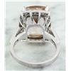 Image 3 : 7.10 CTW Morganite 18K White Gold Diamond Ring