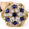 Image 1 : 7.50 CTW Natural Sapphire 14K Solid Yellow Gold Diamond Ring