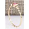 Image 3 : 0.58 CTW Natural Pink Tourmaline And Diamond Ring 18K Solid Yellow Gold