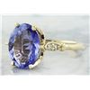 Image 2 : 4.85 CTW Tanzanite 14K Yellow Gold Diamond ring