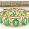 Image 2 : 5.71 CTW Natural Emerald And Diamond Ring In 18K Yellow Gold