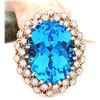 Image 1 : 19.21 CTW Natural Topaz 14K Solid Rose Gold Diamond Ring
