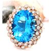 Image 2 : 19.21 CTW Natural Topaz 14K Solid Rose Gold Diamond Ring