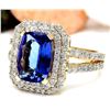 Image 2 : 4.29 CTW Natural Tanzanite 14K Solid Yellow Gold Diamond Ring
