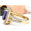 Image 3 : 4.29 CTW Natural Tanzanite 14K Solid Yellow Gold Diamond Ring