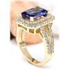 Image 5 : 4.29 CTW Natural Tanzanite 14K Solid Yellow Gold Diamond Ring