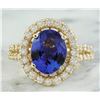 Image 1 : 4.85 CTW Tanzanite 14K Yellow Gold Diamond Ring