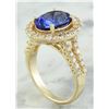 Image 3 : 4.85 CTW Tanzanite 14K Yellow Gold Diamond Ring