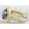 Image 6 : 4.85 CTW Tanzanite 14K Yellow Gold Diamond Ring