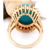 Image 3 : 9.95 CTW Natural Turquoise 18K Solid Rose Gold Diamond Ring