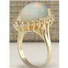 Image 3 : 5.98 CTW Natural Opal And Diamond Ring In 18K Solid Yellow Gold