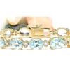 Image 1 : 29.85 CTW Natural Aquamarine 14K Solid Yellow Gold Diamond Bracelet