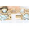 Image 3 : 29.85 CTW Natural Aquamarine 14K Solid Yellow Gold Diamond Bracelet