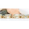 Image 5 : 29.85 CTW Natural Aquamarine 14K Solid Yellow Gold Diamond Bracelet