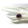 Image 4 : 12.11 CTW Natural Amethyst And Diamond Ring In 18K Solid Yellow Gold
