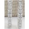 Image 1 : 2.50 CTW Natural Diamond Hoop Earrings In 18K White Gold