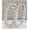 Image 2 : 2.50 CTW Natural Diamond Hoop Earrings In 18K White Gold