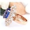 Image 3 : 13.27 CTW Natural Tanzanite 14K Solid Rose Gold Diamond Ring