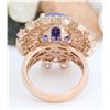 Image 4 : 13.27 CTW Natural Tanzanite 14K Solid Rose Gold Diamond Ring