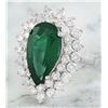 Image 2 : 9.05 CTW Emerald 14K White Gold Diamond Ring