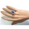 Image 4 : 6.99 CTW Natural Blue Tanzanite And Diamond Ring 14k Solid White Gold