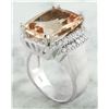 Image 3 : 11.20 CTW Morganite 14K White Gold Diamond Ring