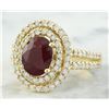 Image 2 : 2.77 CTW Ruby 18K Yellow Gold Diamond Ring
