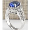 Image 3 : 6.72 CTW Natural Tanzanite And Diamond Ring In 18K White Gold