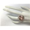 Image 4 : 21.86 CTW Natural Peach Morganite And Diamond Ring In 18K Solid White Gold