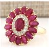 Image 2 : 4.42 CTW Natural Ruby And Diamond Ring In 14k Yellow Gold