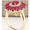 Image 3 : 4.42 CTW Natural Ruby And Diamond Ring In 14k Yellow Gold