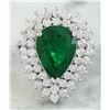 Image 1 : 5.80 CTW Emerald 14K White Gold Diamond Ring