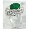 Image 3 : 5.80 CTW Emerald 14K White Gold Diamond Ring