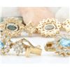 Image 2 : 12.54 CTW Natural Aquamarine 18K Solid Yellow Gold Diamond Bracelet