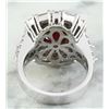Image 4 : 5.70 CTW Ruby 18K White Gold Diamond Ring