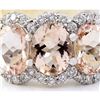 Image 1 : 8.23 CTW Natural Morganite 14K Solid White Gold Diamond Ring