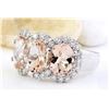 Image 2 : 8.23 CTW Natural Morganite 14K Solid White Gold Diamond Ring