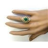 Image 4 : 3.12 CTW Natural Emerald And Diamond Ring In 18K Yellow Gold