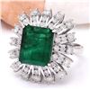 Image 2 : 7.60 CTW Natural Emerald 14K Solid White Gold Diamond Ring