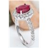 Image 4 : 2.83 CTW Natural Ruby 18K Solid White Gold Diamond Ring