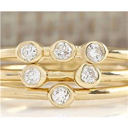 0.24 CTW Diamond Ring In 18K Solid Yellow Gold