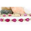 Image 1 : 9.50 CTW Natural Ruby 14K Solid Yellow Gold Diamond Bracelet