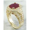 Image 5 : 3.70 CTW Ruby 14K Yellow Gold Diamond Ring