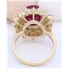 Image 3 : 6.30 CTW Natural Ruby 18K Solid Yellow Gold Diamond Ring