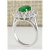Image 4 : 3.08 CTW Natural Emerald And Diamond Ring In 18K White Gold