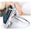 Image 3 : 32.09 CTW Natural Topaz 14K Solid White Gold Diamond Ring