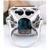 Image 4 : 32.09 CTW Natural Topaz 14K Solid White Gold Diamond Ring
